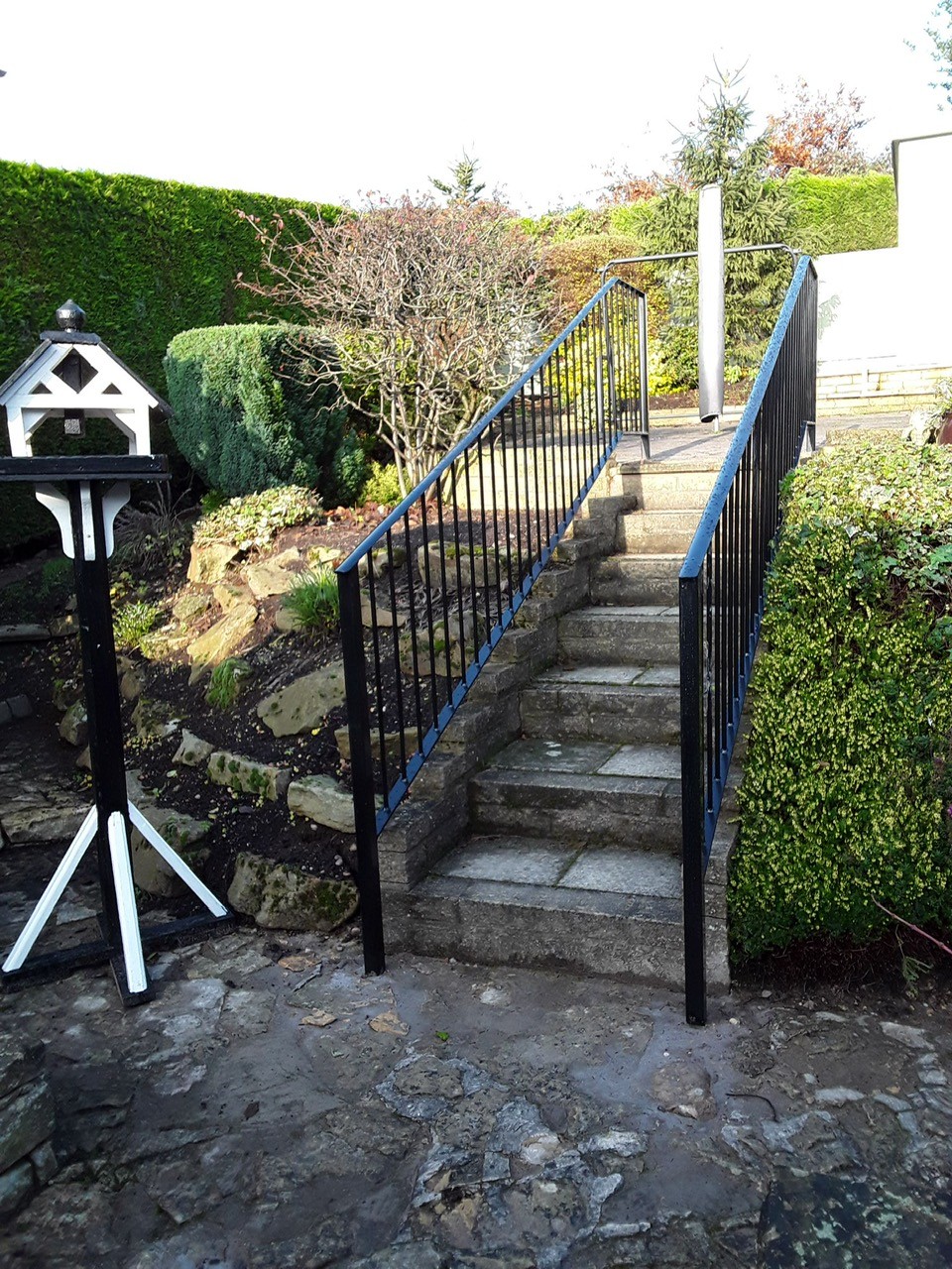 Residential metal railings for back garden steps